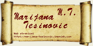 Marijana Tešinović vizit kartica